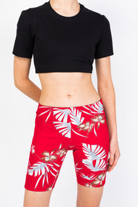 Cycliste à imprimé tropical - Red Hawai