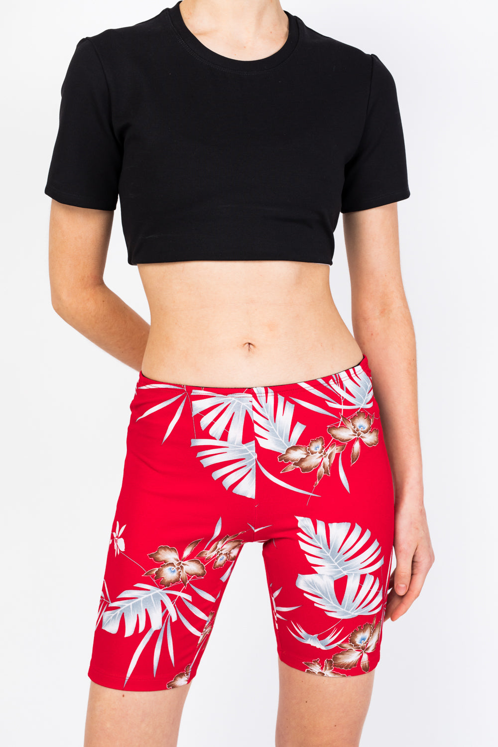 Cycliste à imprimé tropical - Red Hawai