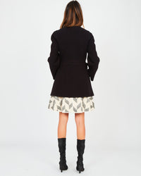 Veste longue kimono en laine - Noir