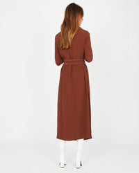 Robe polo longue en crêpe de soie - Choco
