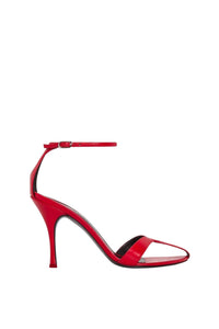Sandales hautes en cuir - Rouge