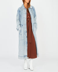Robe polo longue en crêpe de soie - Choco