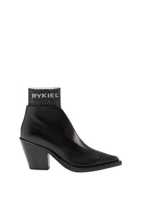 Boots maille en cuir - Noir