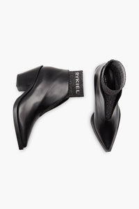 Boots maille en cuir - Noir