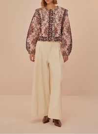 Veste longue Glamour en coton - Bordeaux