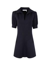 Robe courte au à col en V - Ink Navy