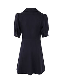 Robe courte au à col en V - Ink Navy