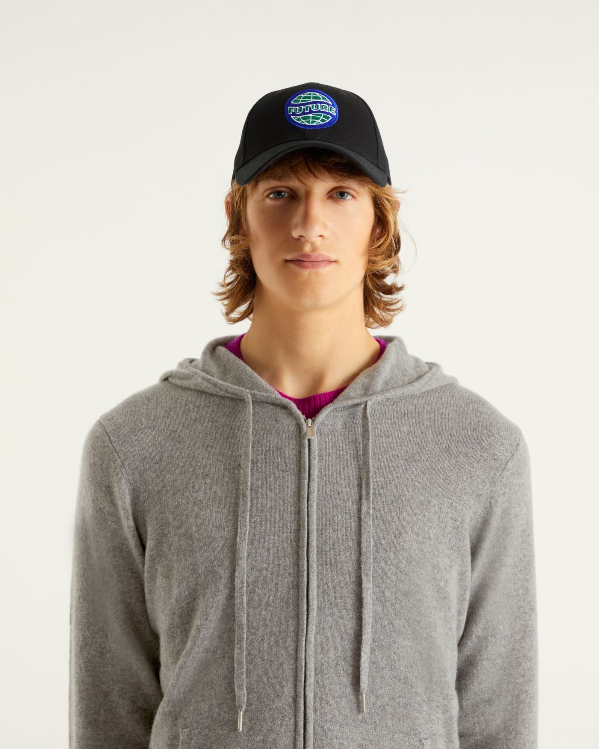 Hoodie zippé en cachemire - Dark Heather Gray