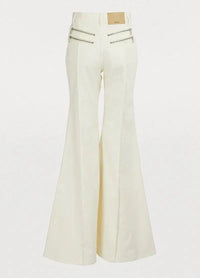 Pantalon évasé à zip - Dusty White