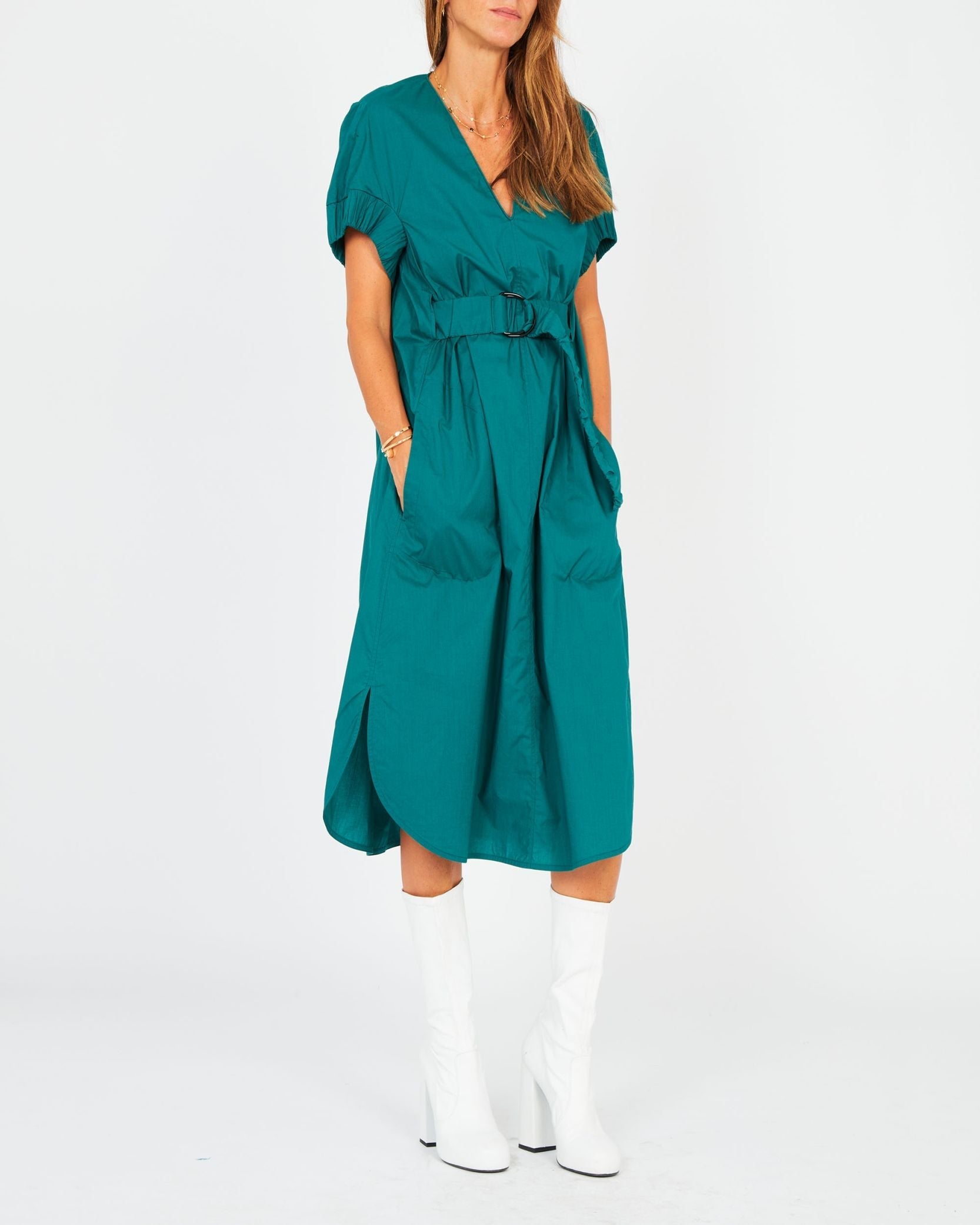 Robe ceinturée à manches courtes - Persan