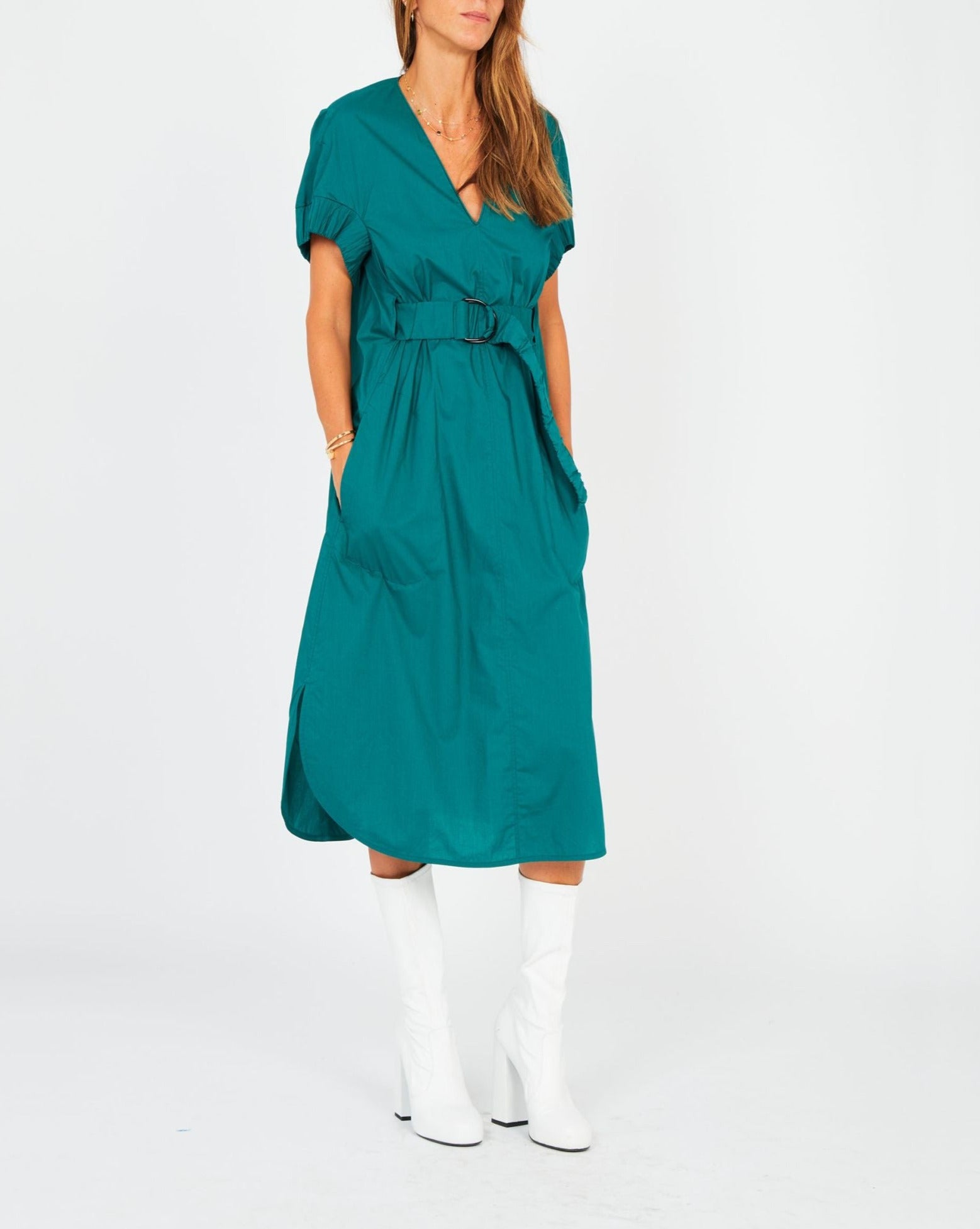 Robe ceinturée à manches courtes - Persan