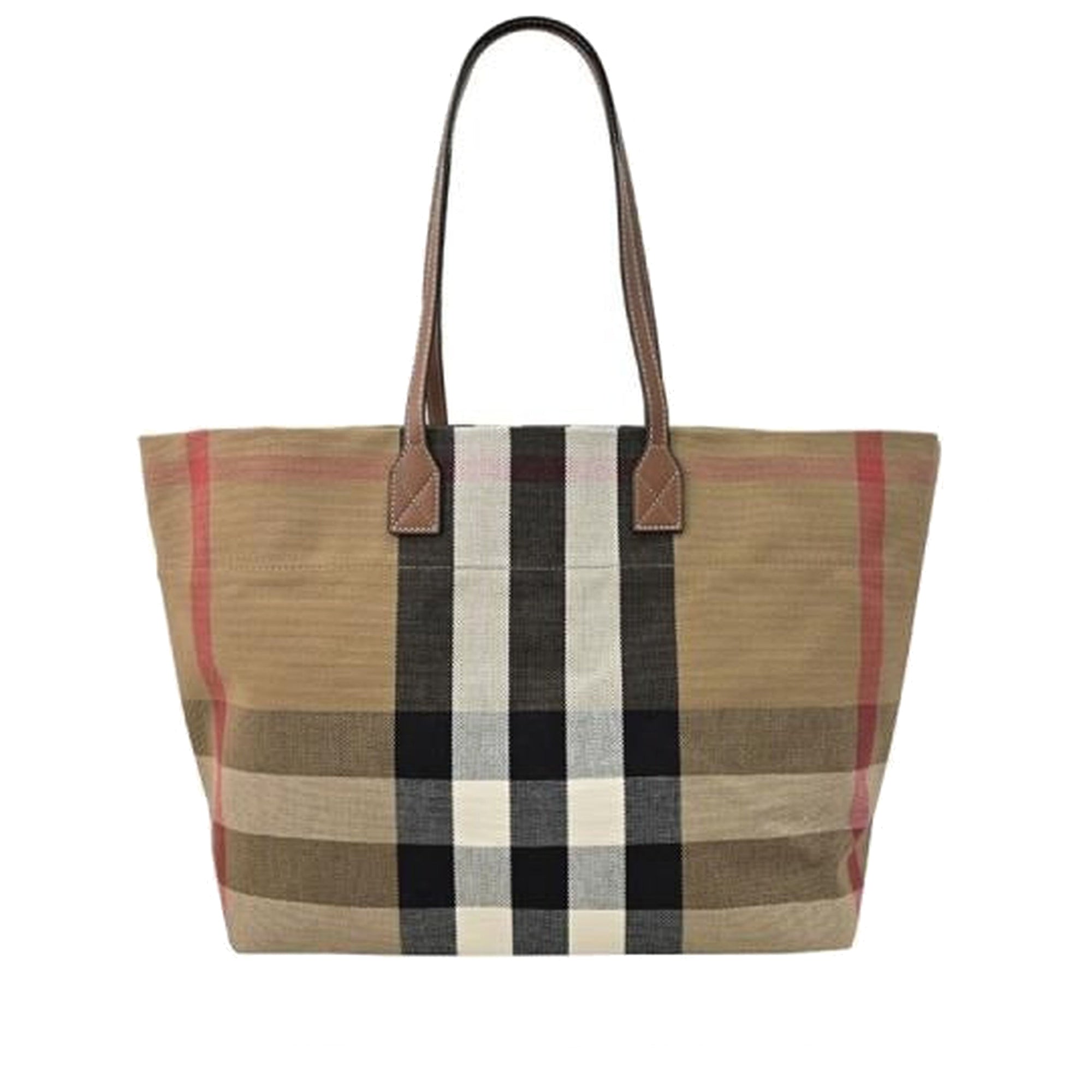 Sac cabas London en toile - Taupe Brown Check