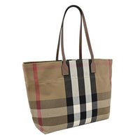 Sac cabas London en toile - Taupe Brown Check