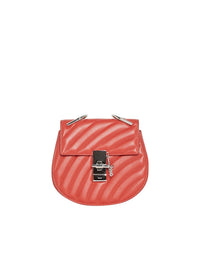 Sac à bandoulière Drew matelassé en cuir lisse - Rouge Terreux