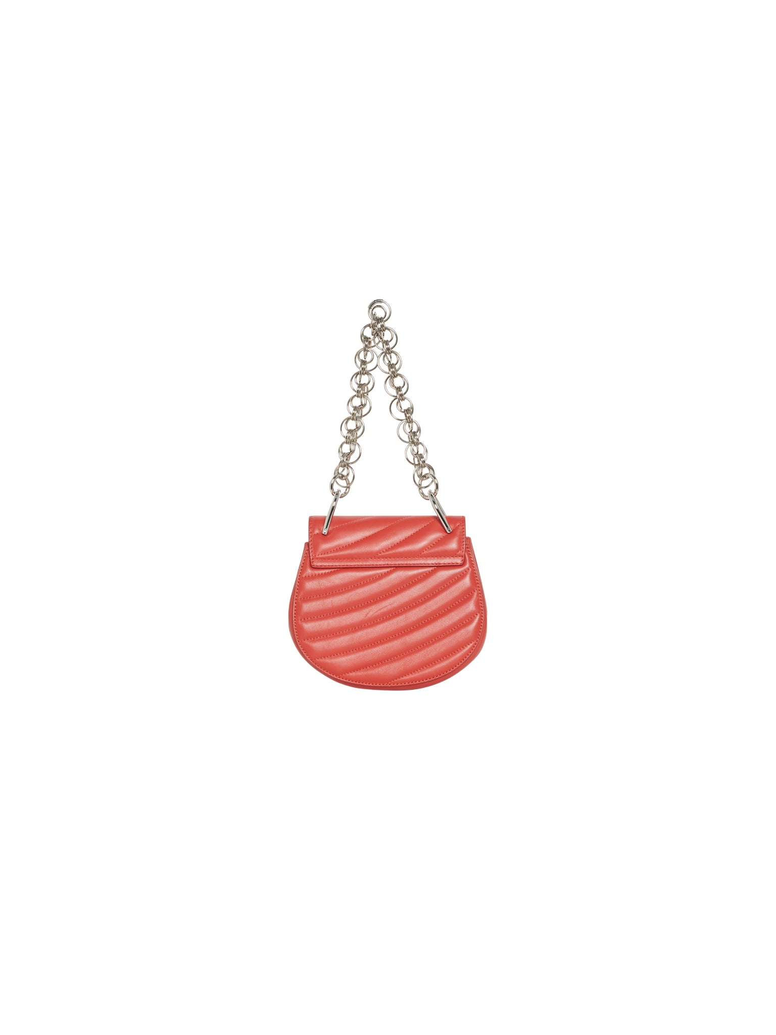 Sac à bandoulière Drew matelassé en cuir lisse - Rouge Terreux