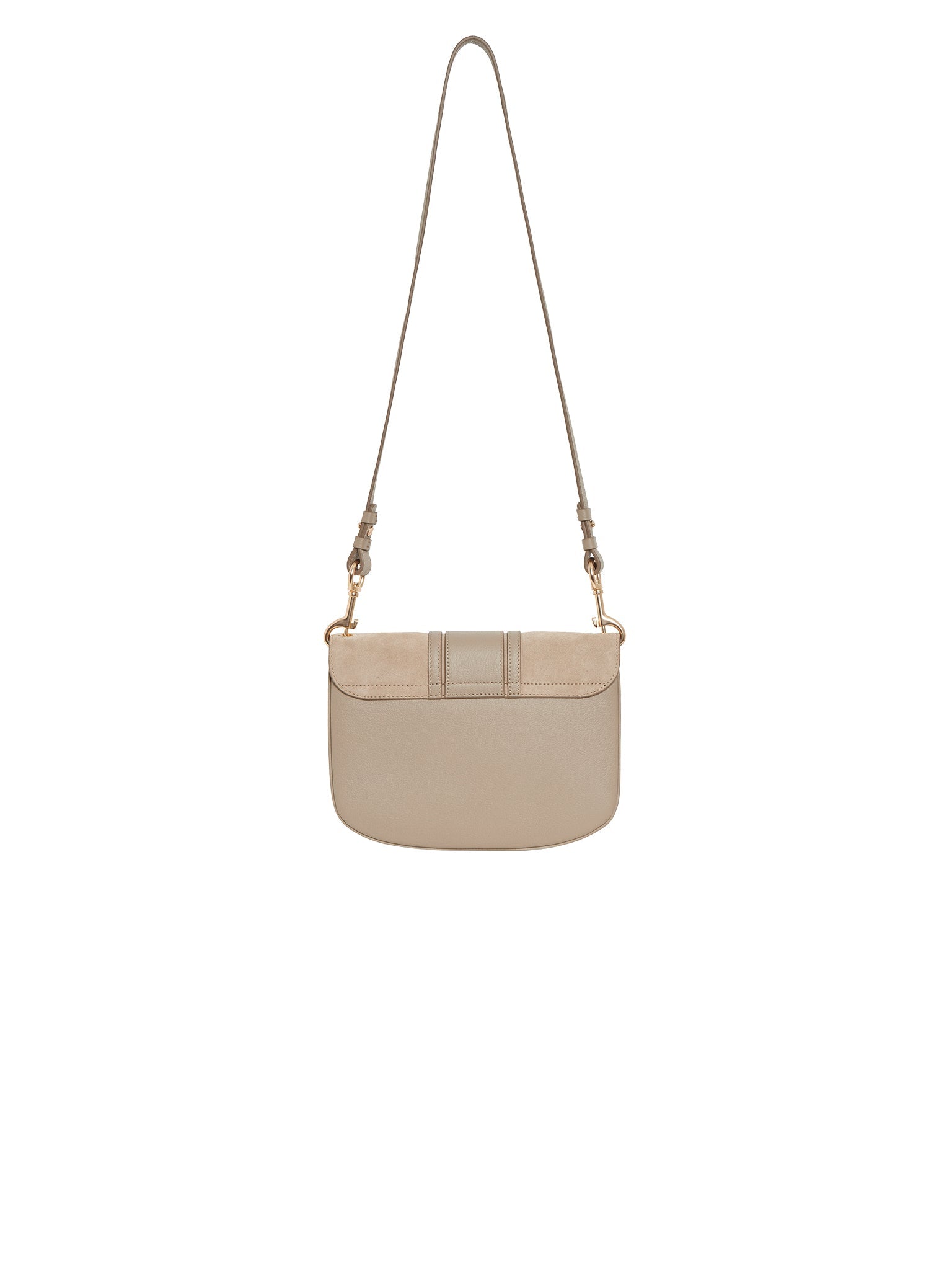 Sac Hana à bandoulière en cuir de vache et daim - Gris Motty