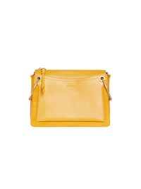 Sac Roy à bandoulière en cuir brillant - Chameau Brûlant
