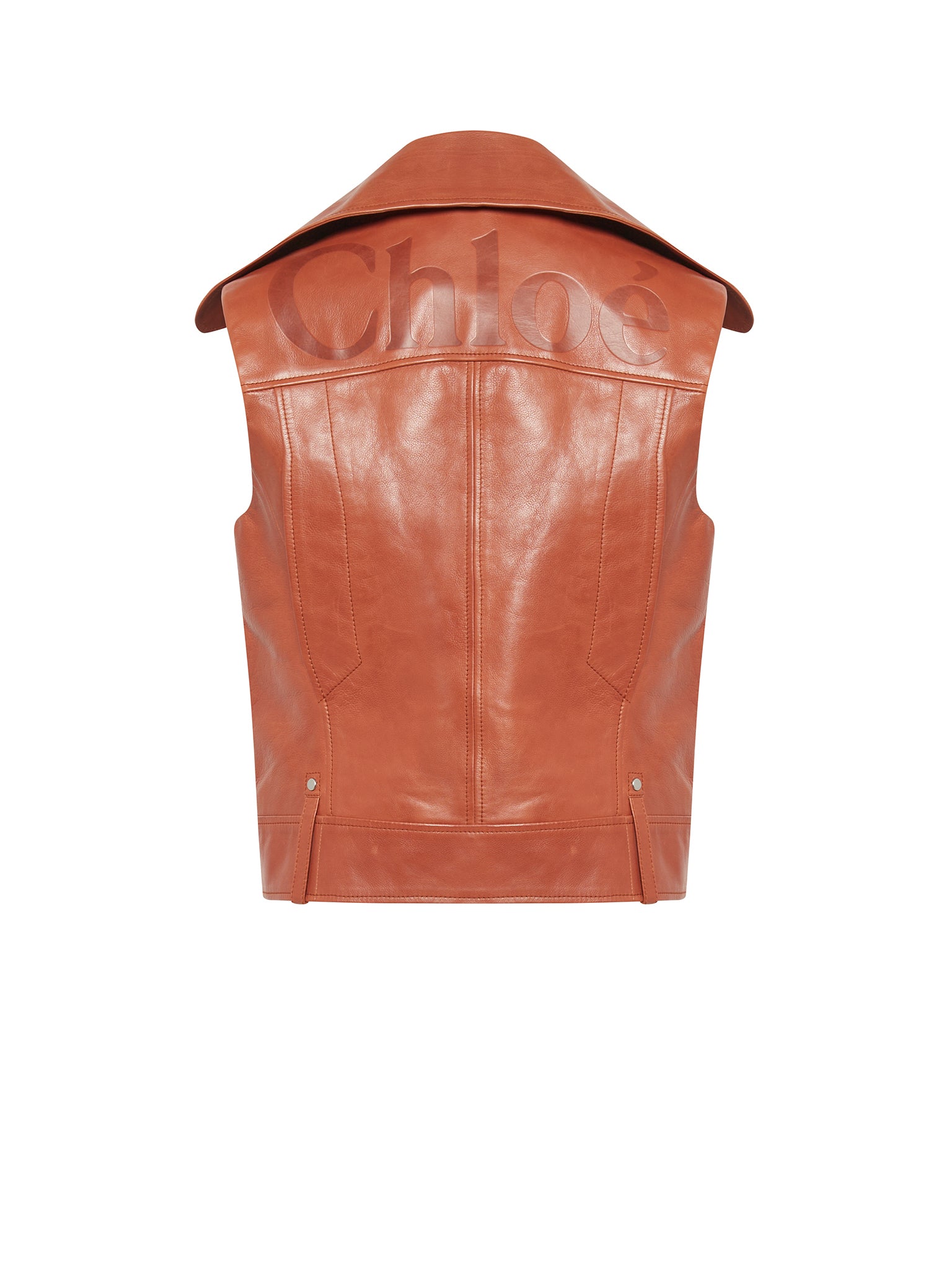Perfecto sans manche en cuir - Caramel