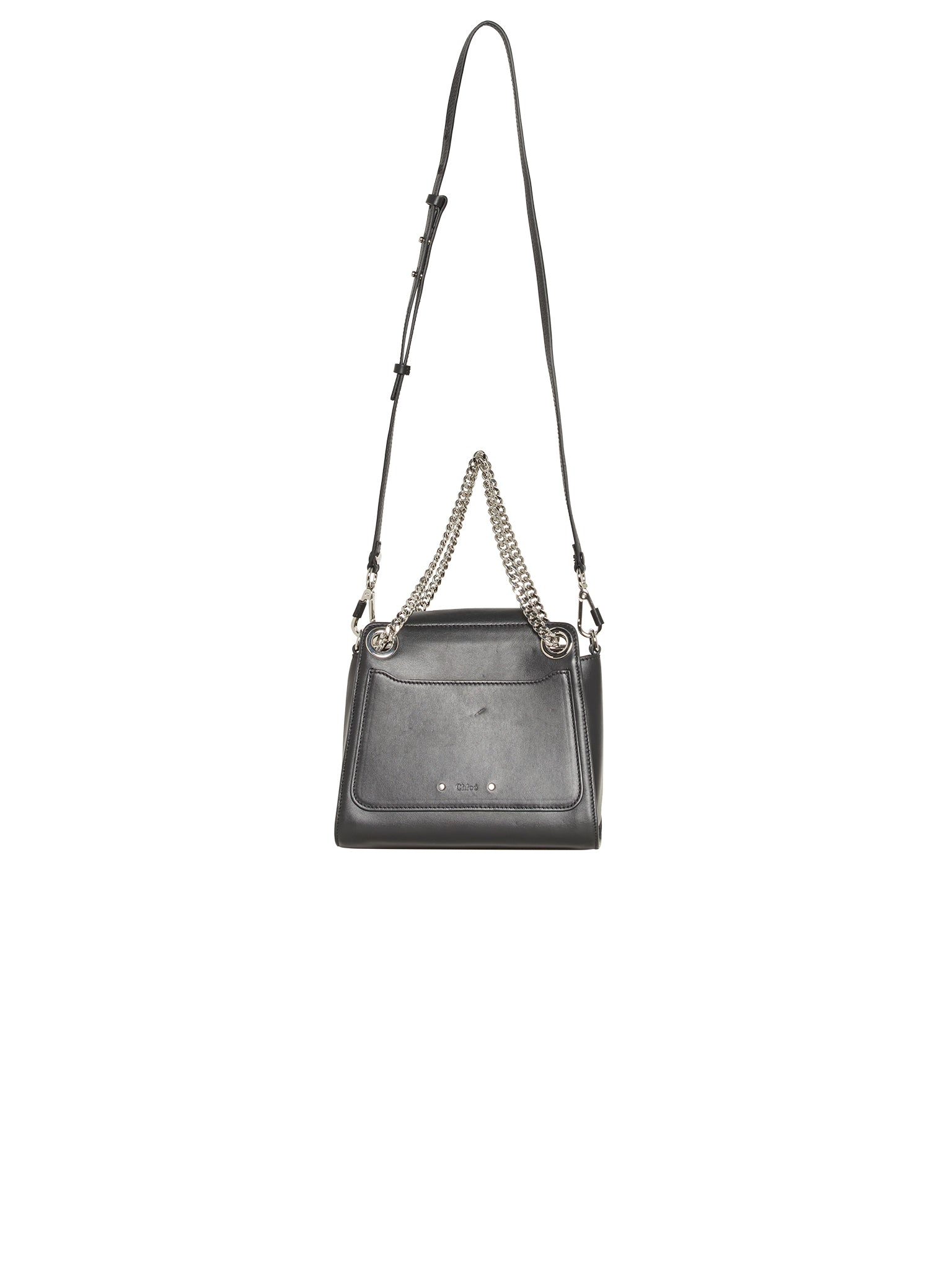Sac à bandoulière Annie en cuir brillant - Noir
