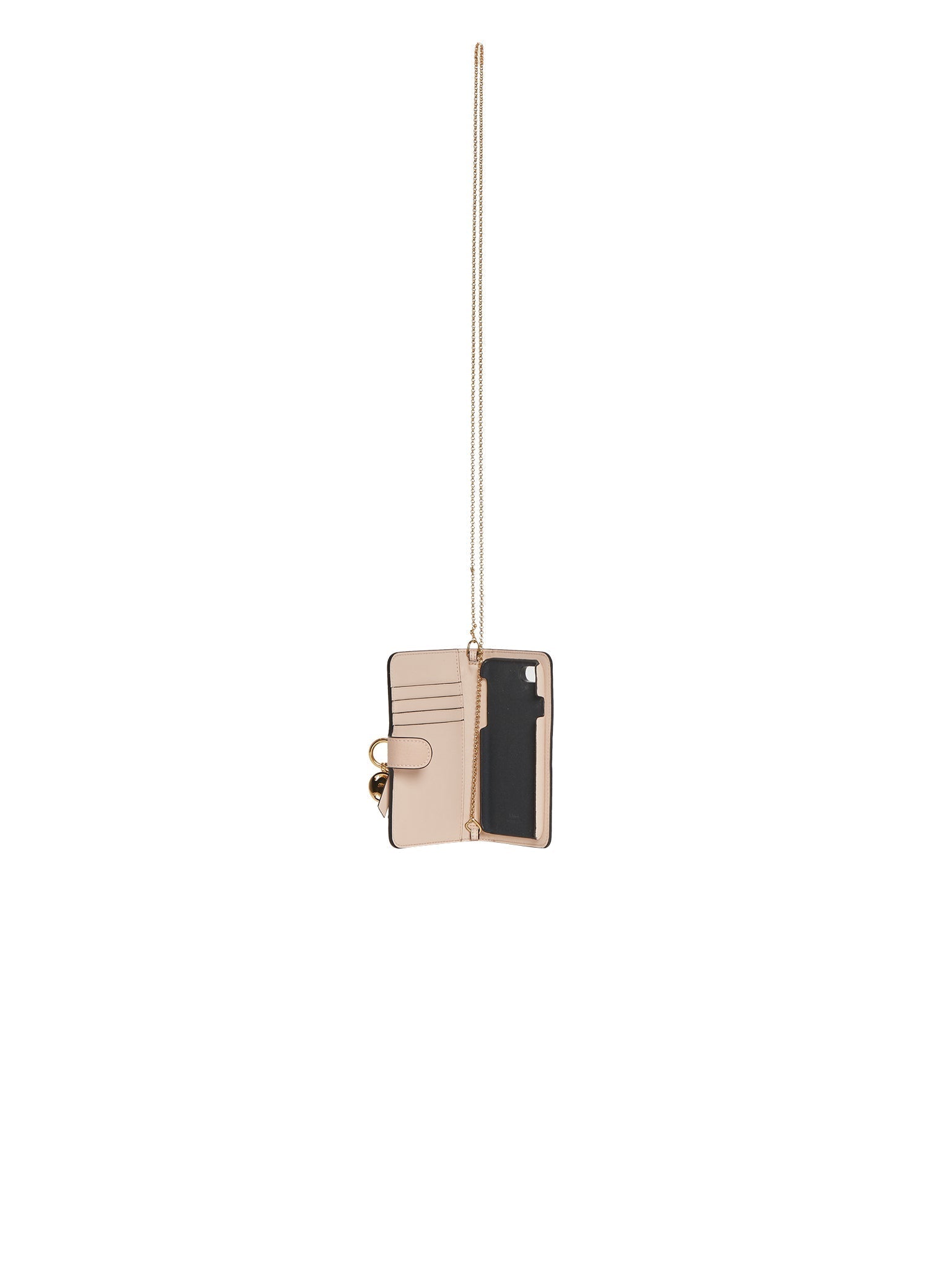 Étui pour téléphone et porte-cartes en cuir - Rose Poudré