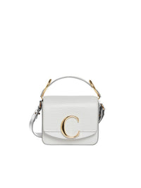 Mini sac Chloé C en cuir - Light Cloud