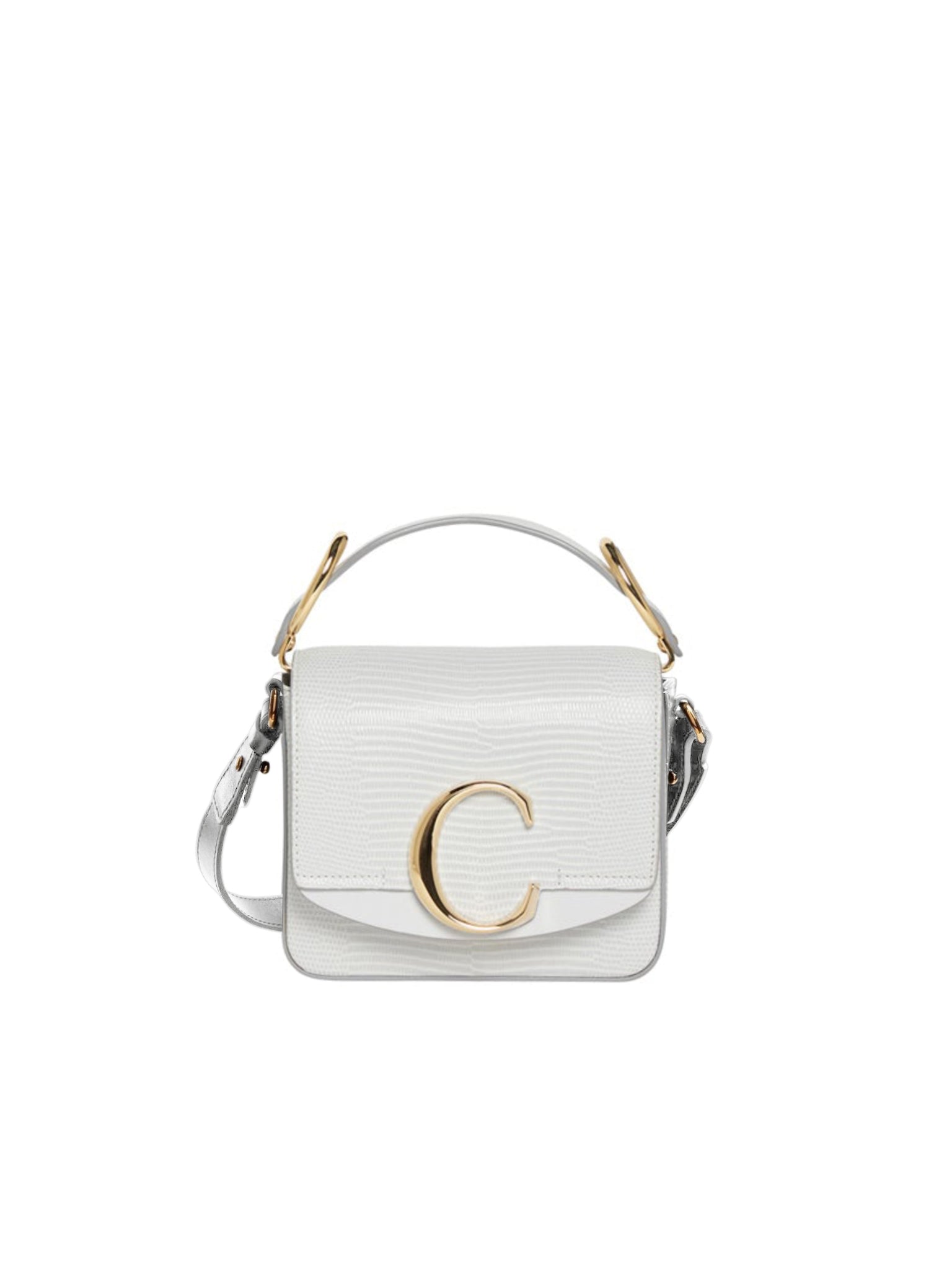 Mini sac Chloé C en cuir - Light Cloud