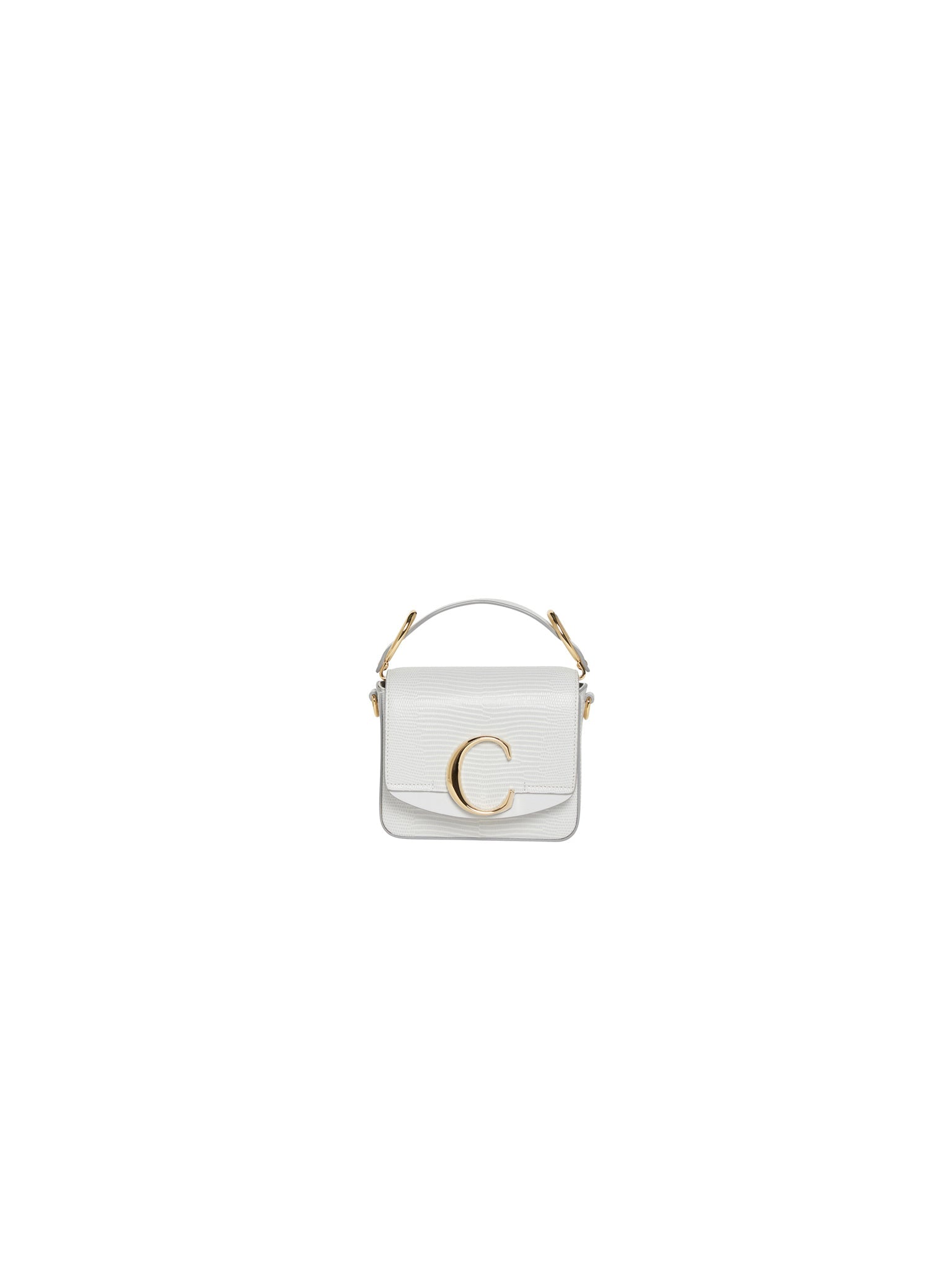 Mini sac Chloé C en cuir - Light Cloud