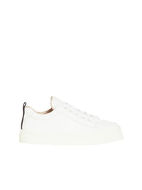 Sneakers en cuir lisse - Blanc