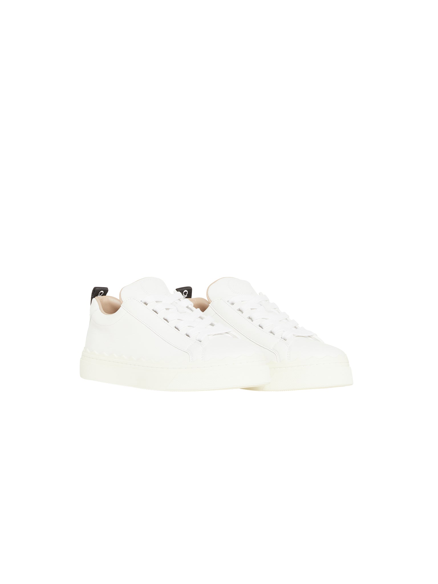 Sneakers en cuir lisse - Blanc