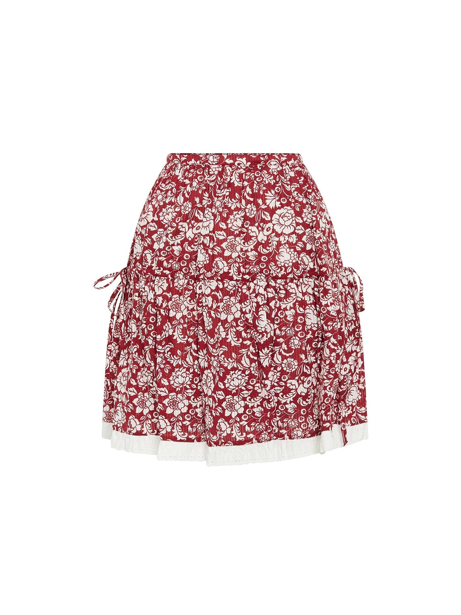 Jupe courte à imprimé fleuri - Red & White