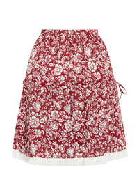 Jupe courte à imprimé fleuri - Red & White