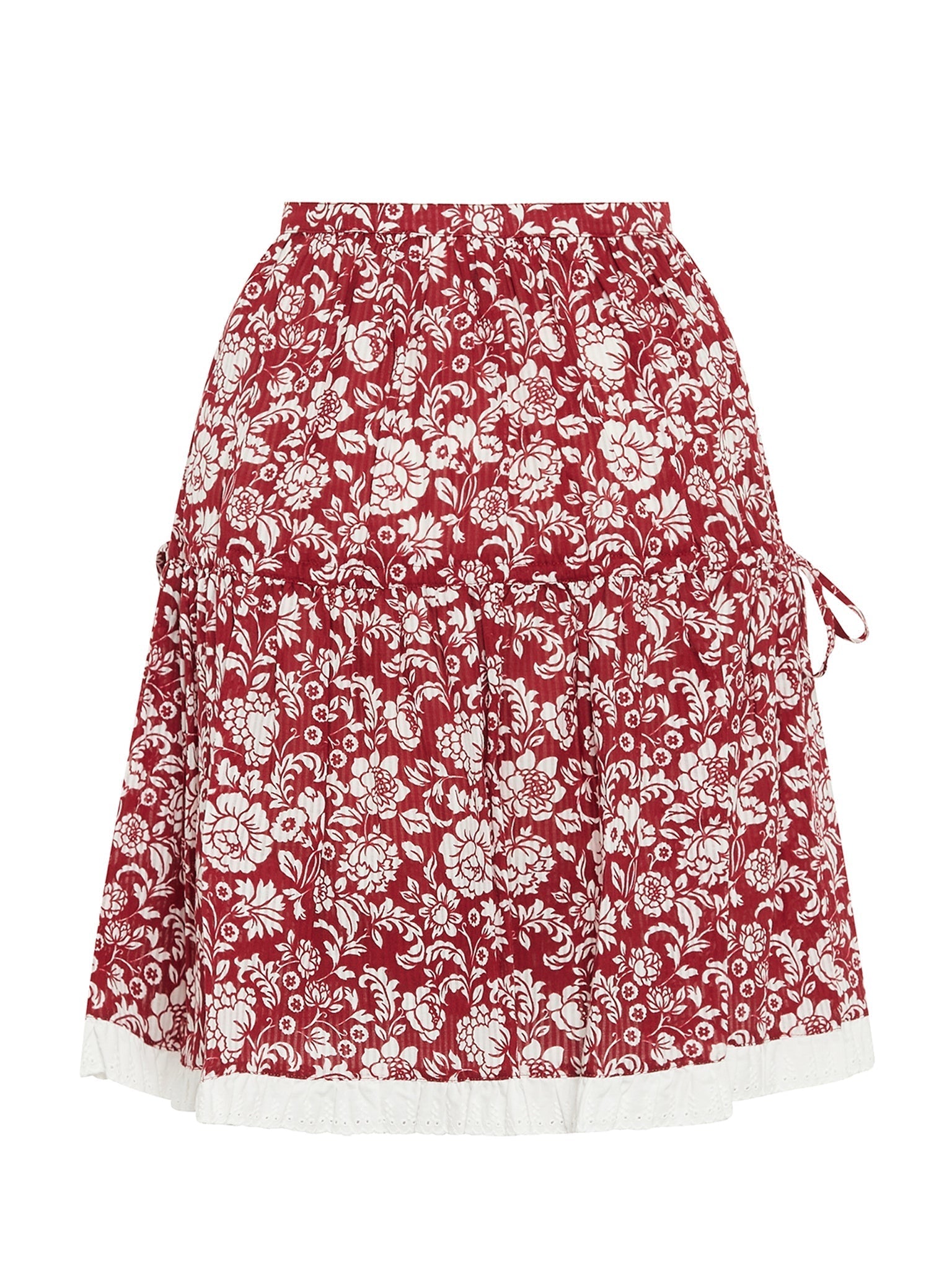 Jupe courte à imprimé fleuri - Red & White