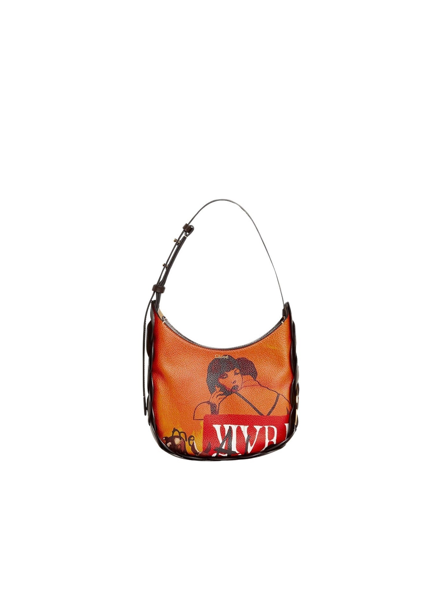Sac à bandoulière Darryl en cuir - Multicolor Orange