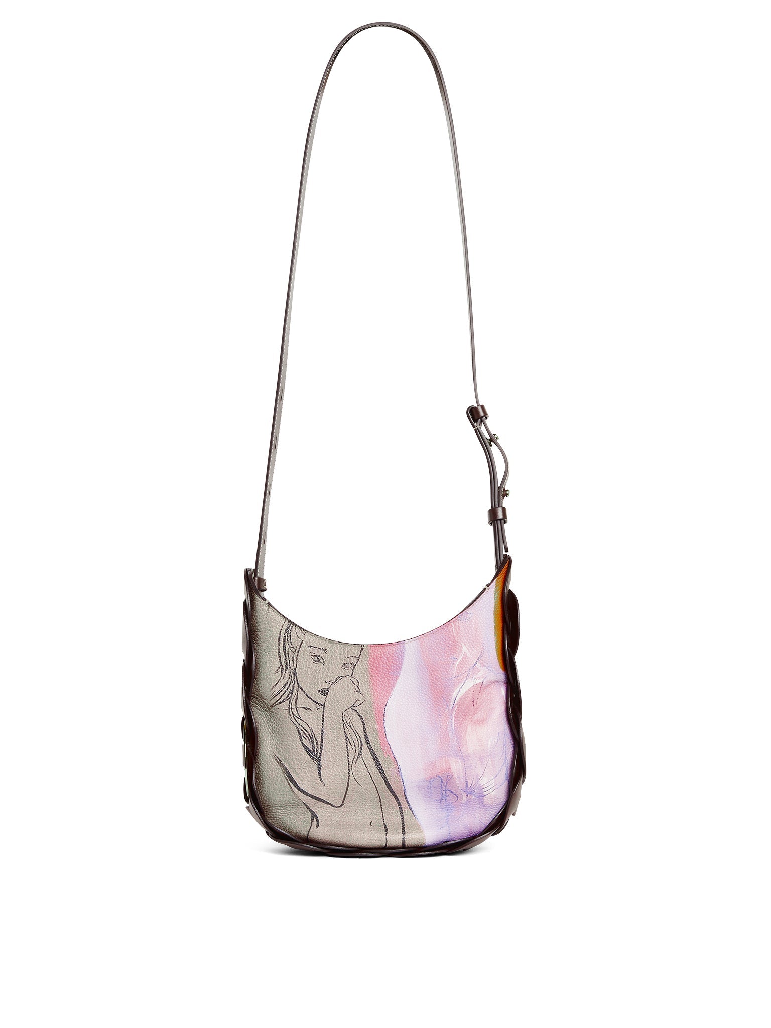 Sac à bandoulière Darryl en cuir - Multicolor Orange