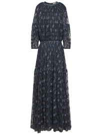 Robe en dentelle fine Paisley - Bleu Abysse