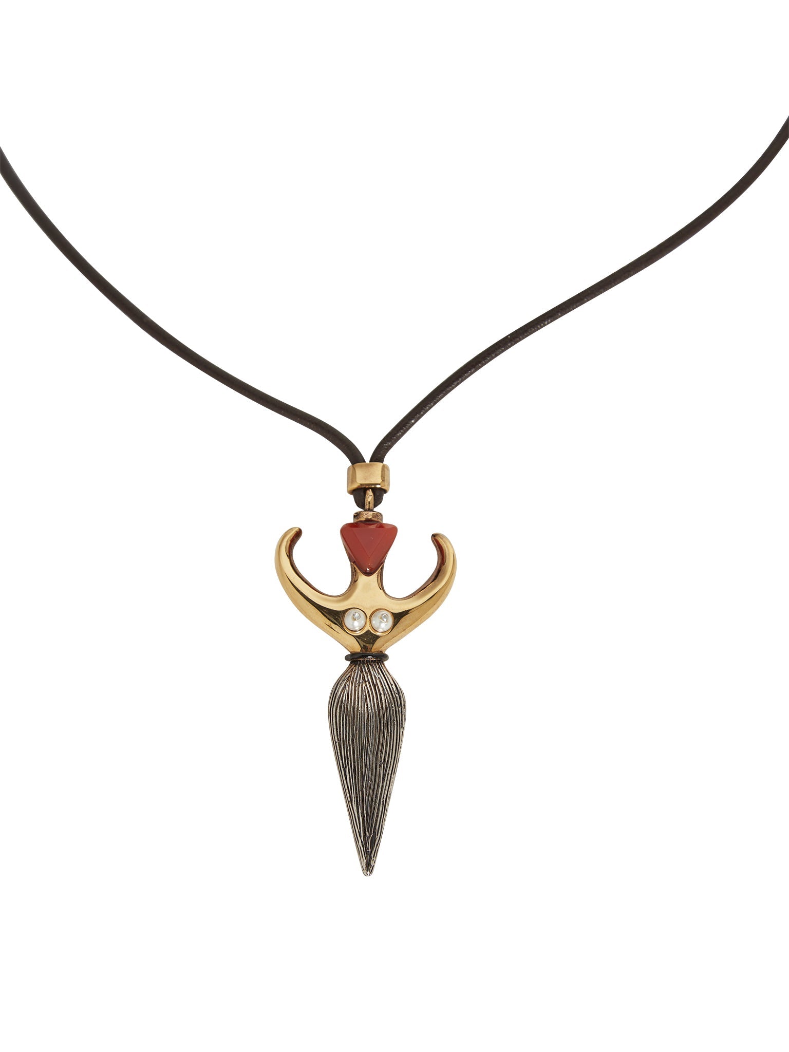 Collier Femininities en laiton - Palladium Doré Vintage