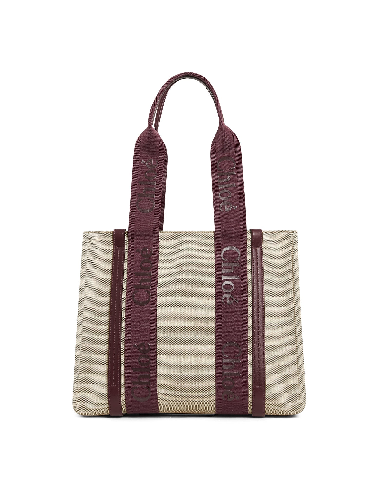 Sac cabas Woody en lin - Burgundy