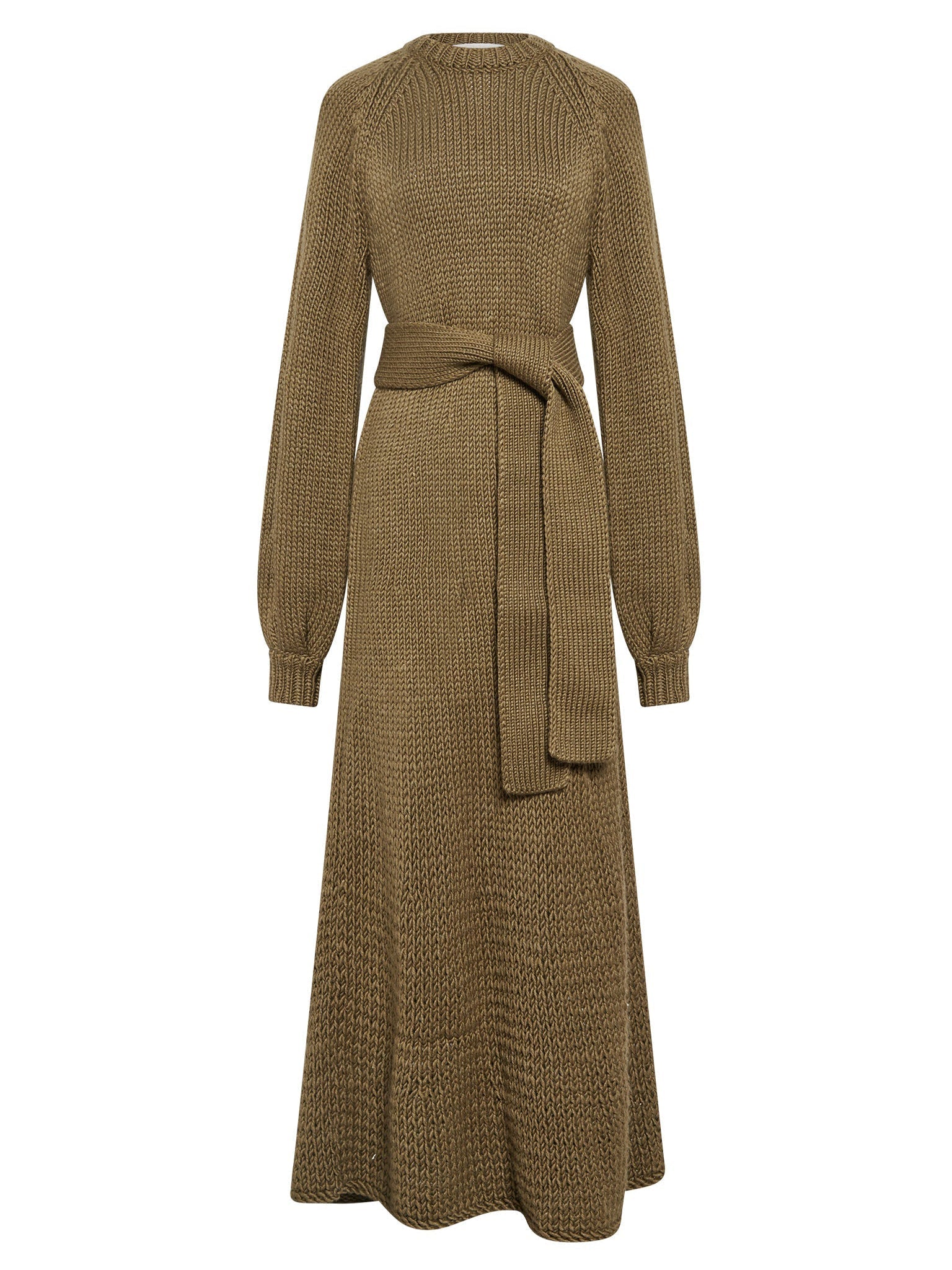 Robe en maille épaisse et laine mélangée - Vert Bronze