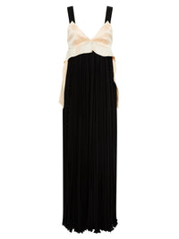 Robe empire en soie - Black & Beige