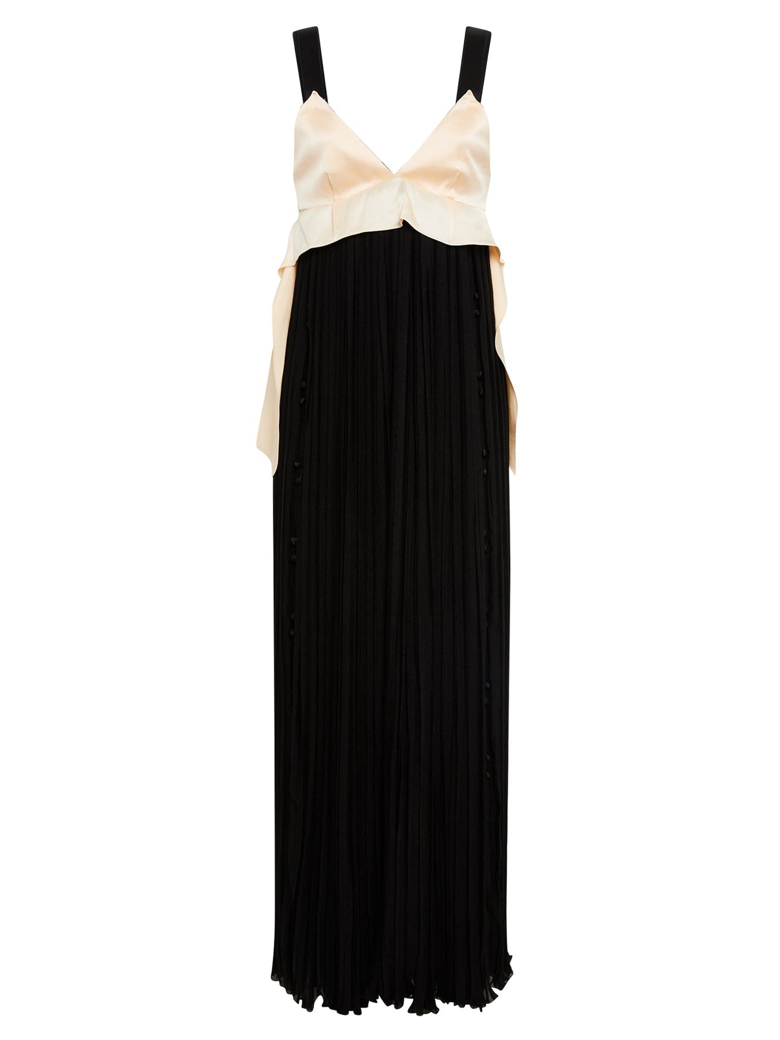 Robe empire en soie - Black & Beige