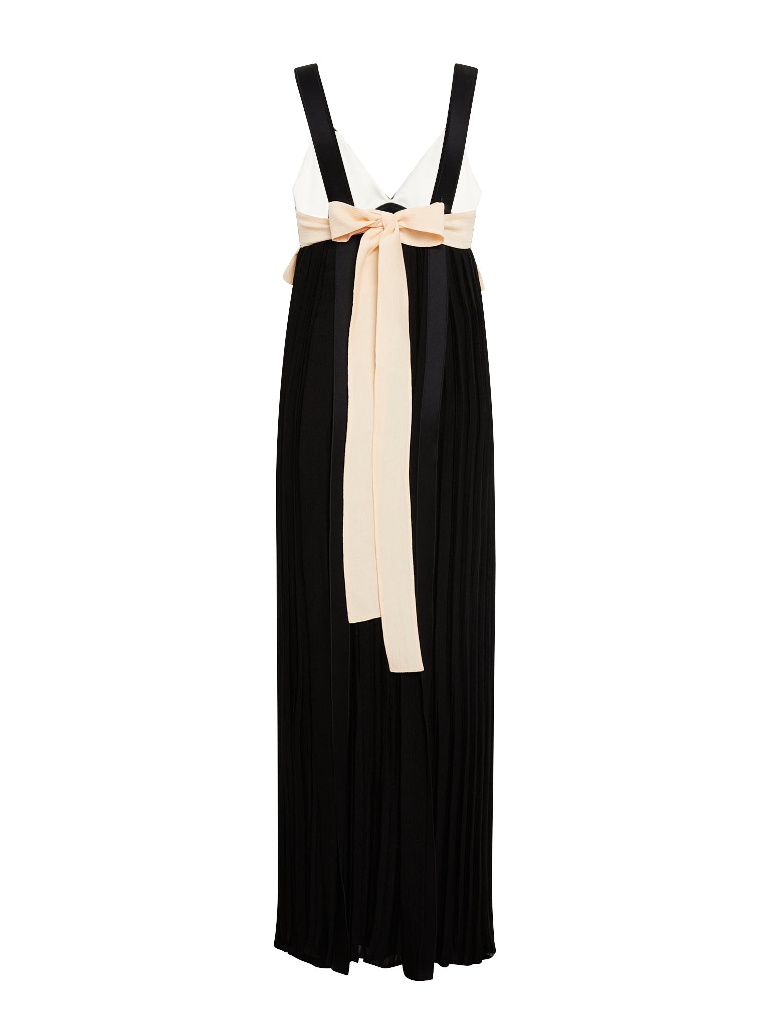 Robe empire en soie - Black & Beige