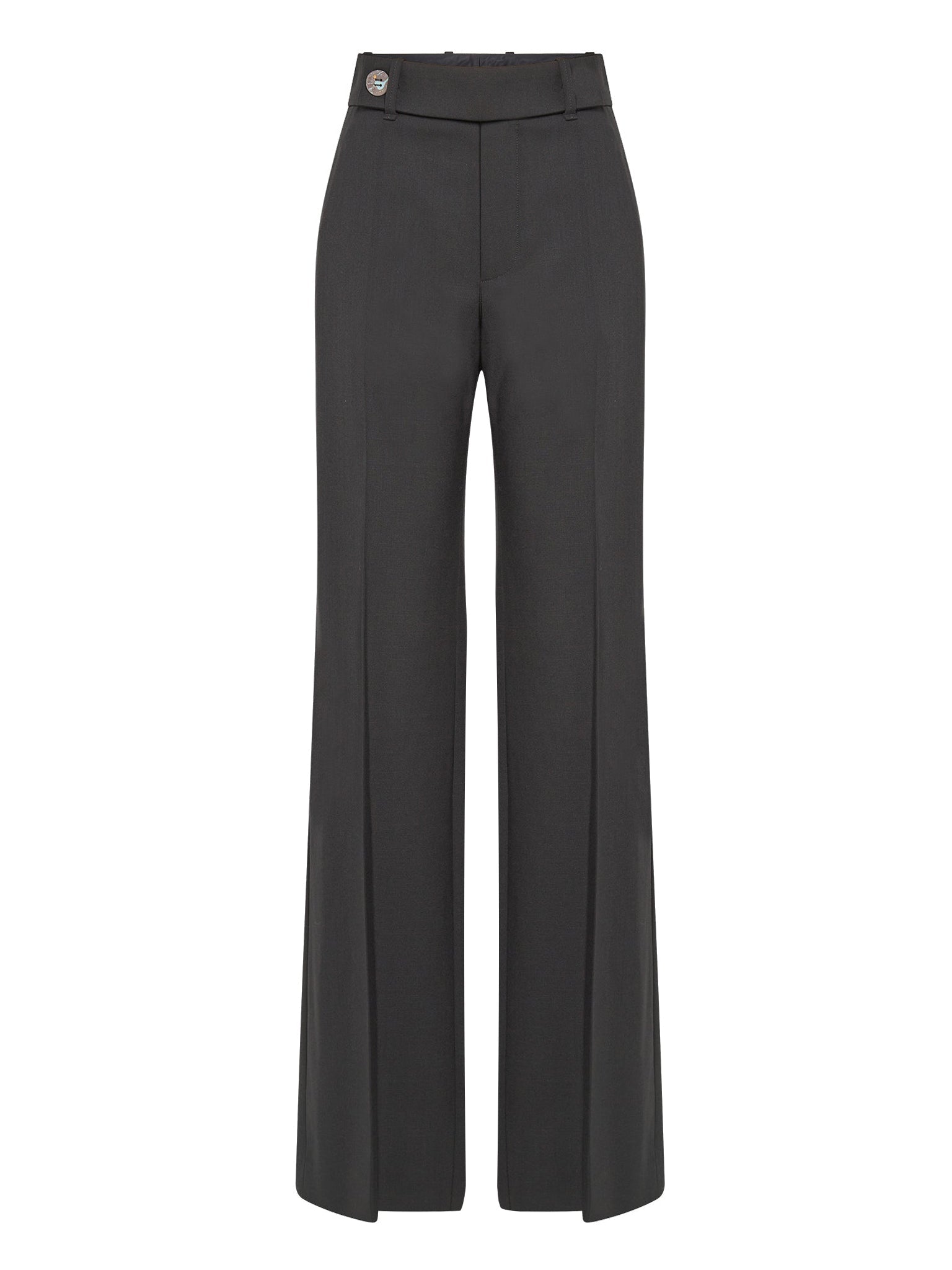 Pantalon taille haute en laine extensible - Noir