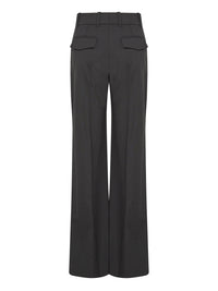 Pantalon taille haute en laine extensible - Noir