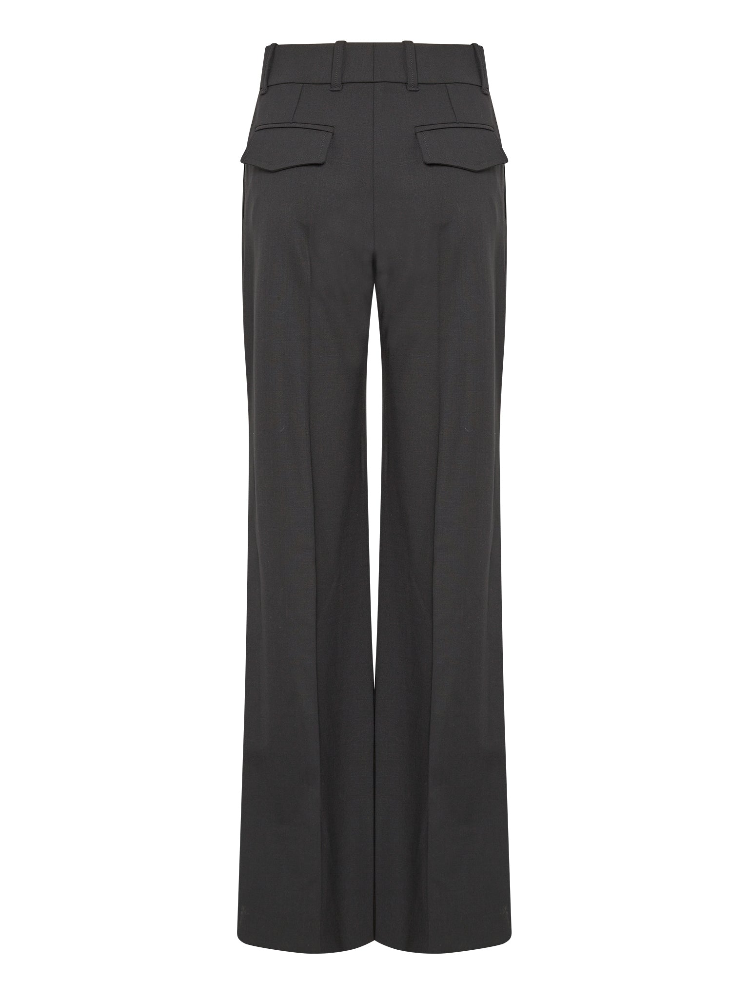 Pantalon taille haute en laine extensible - Noir