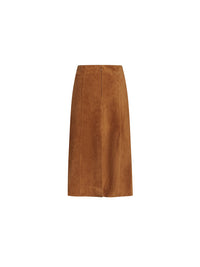 Jupe Crosta patchwork en soie - Brun Brique