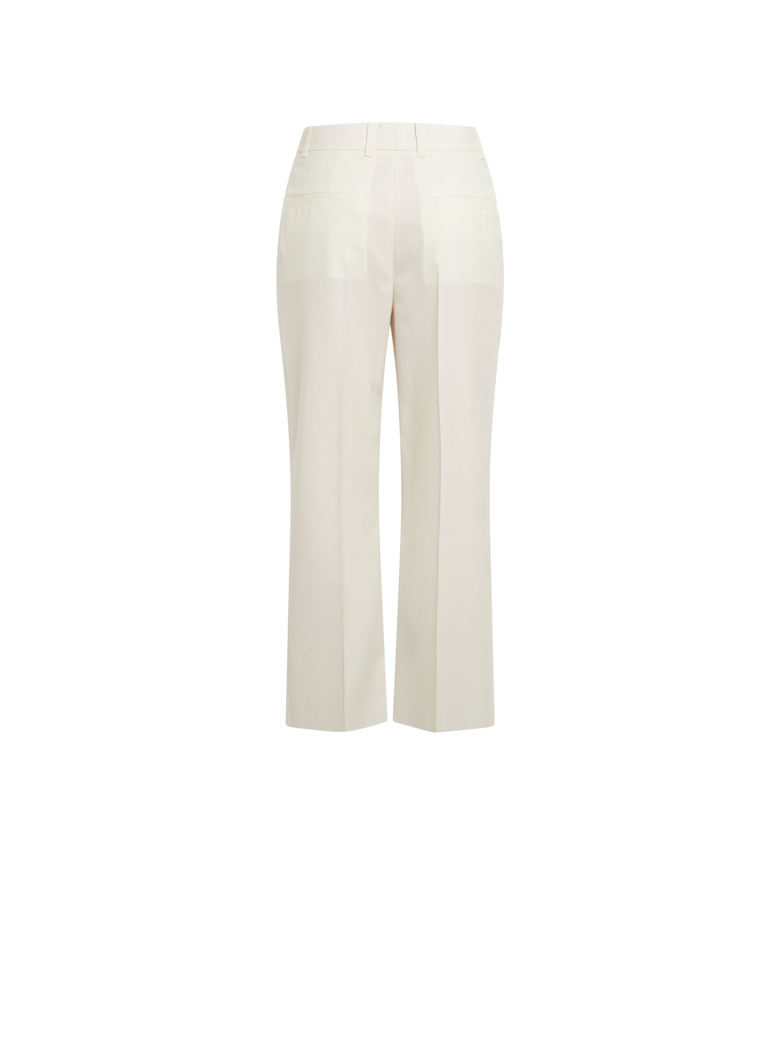 Pantalon droit avec bouton sur le côté en laine - Seedpearl Beige