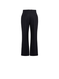 Pantalon droit avec bouton sur le côté en laine - Ink Navy
