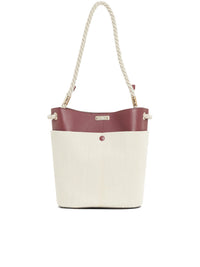 Sac seau Key en cuir grainé - Burgundy