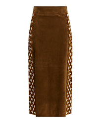 Jupe en crosta de velours C-scallop - Brick Brown