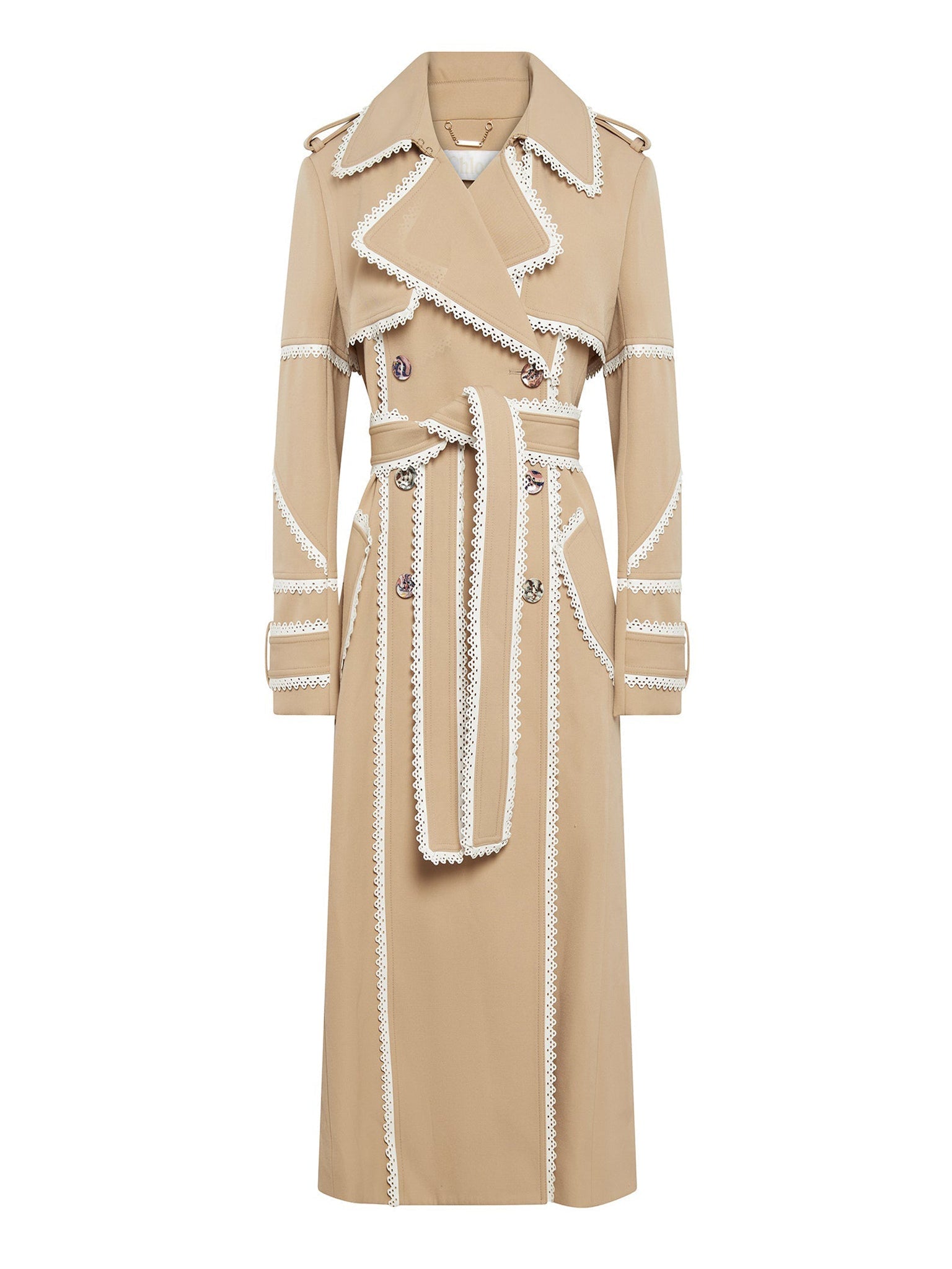 Manteau en gabardine de laine - Beige Perle